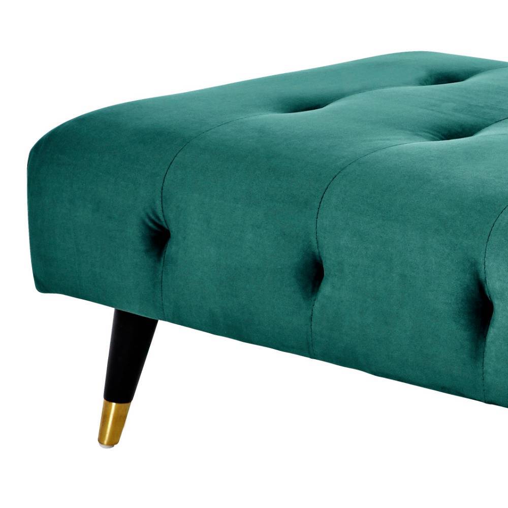 Couchhocker in Dunkelgrün Samt - Aurach