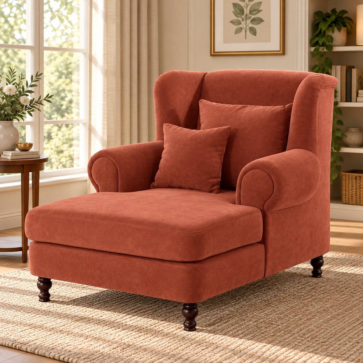 Big Veloursessel in Terracotta - Balcanov