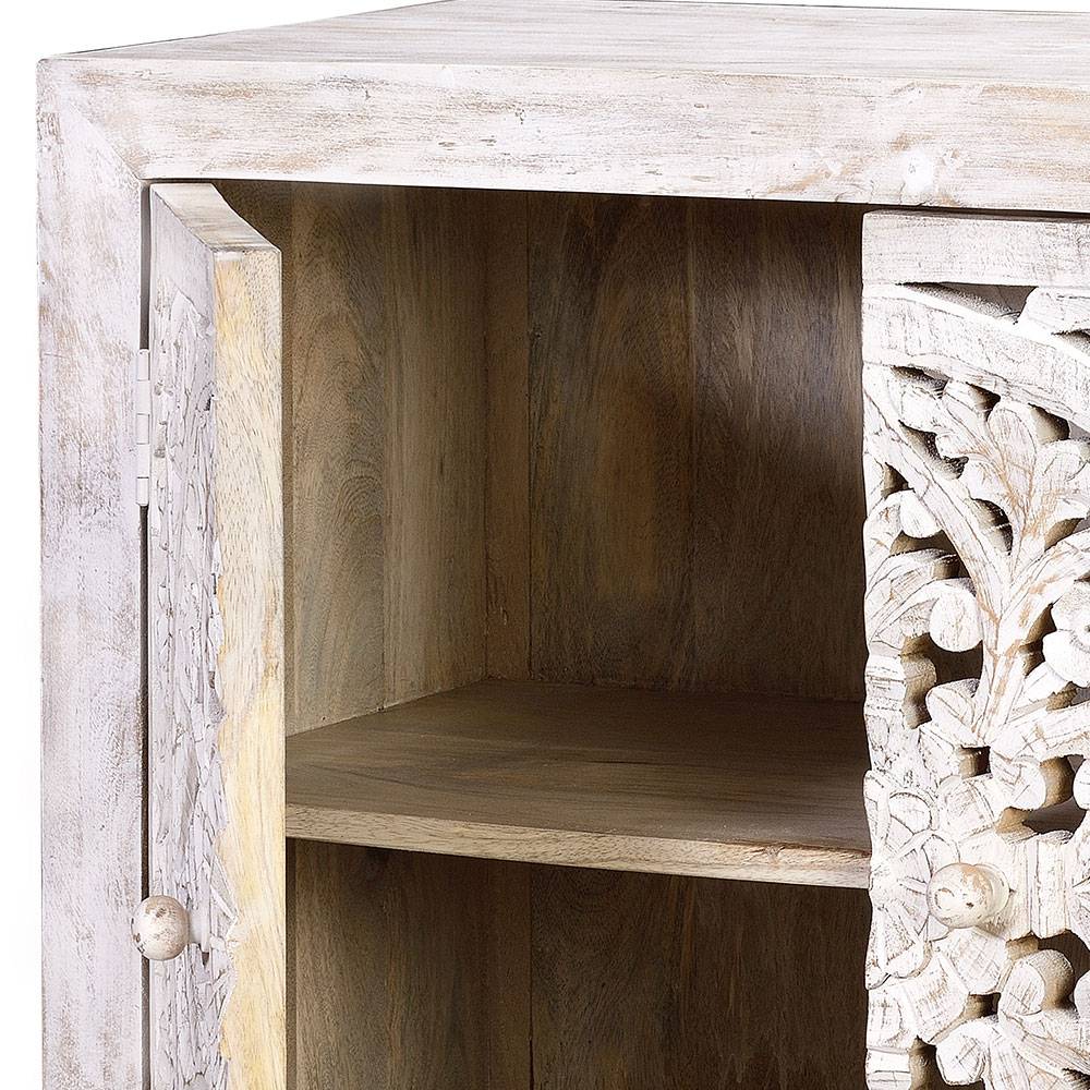 Vintage Türen-Kommode in Holz White Wash - Fudorus