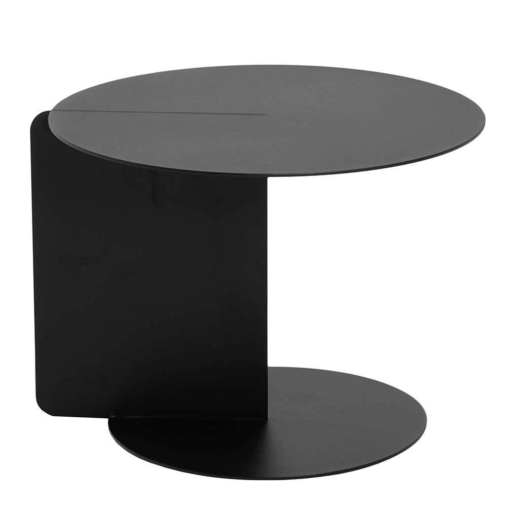 Henn&Hart Beistelltisch Rund – 2er Set Mit Glasplatte, Schwarz, Vielseitig Als Couchtisch