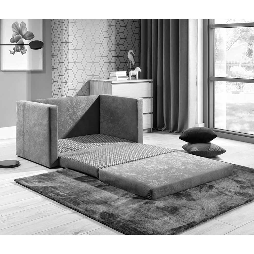 Faltsofa in Grau und Jeansblau - Cancun
