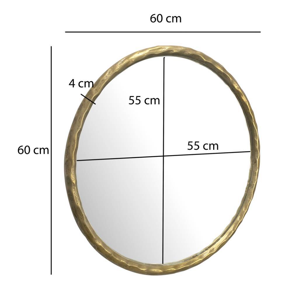 Wandspiegel aus Metall in Gold - Brixx