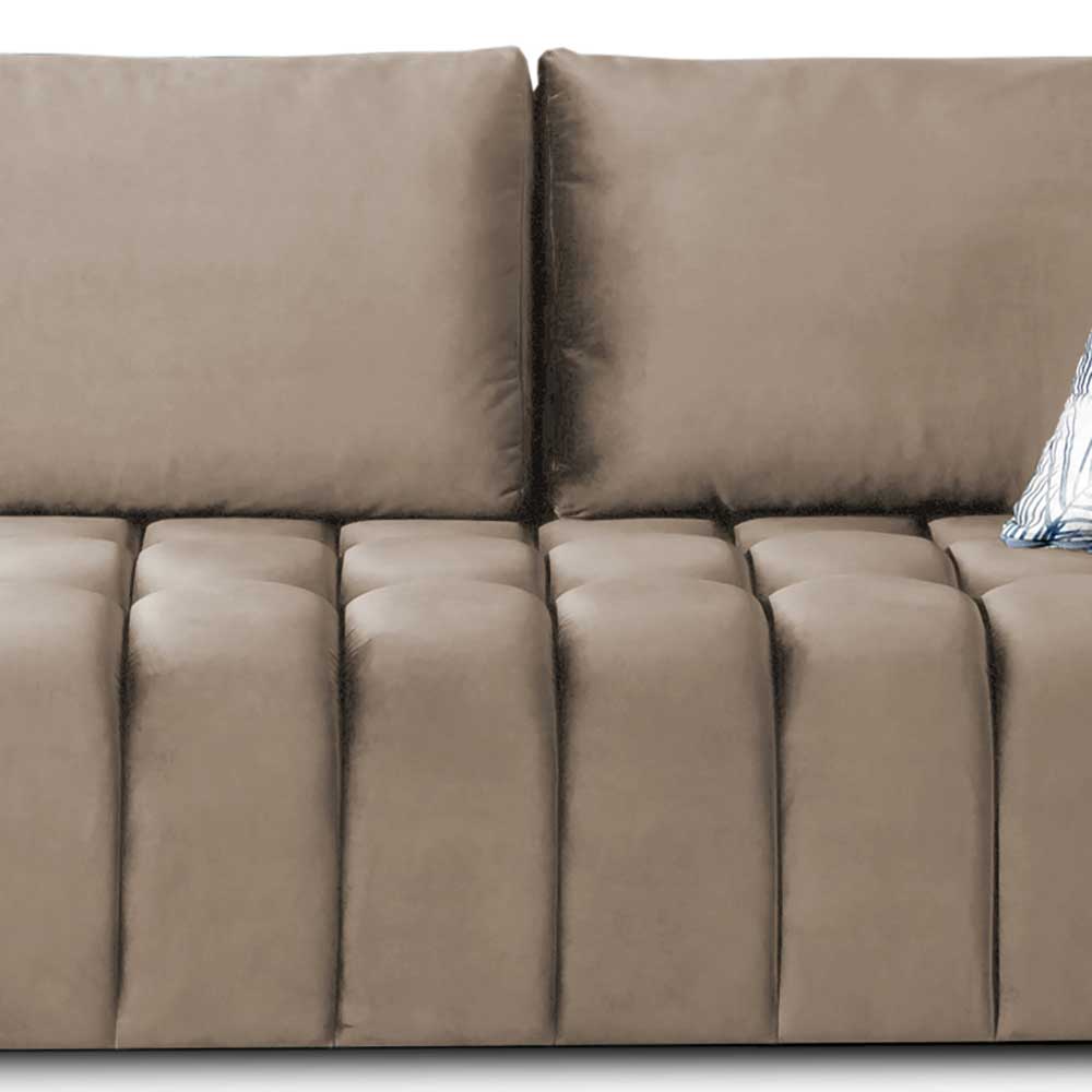 Wohnzimmersofa mit Bettfunktion in Hellbraun - Coisma