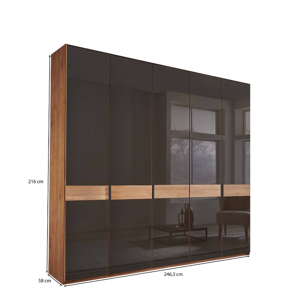 Glasfront-Kleiderschrank mit fünf Türen - Hung