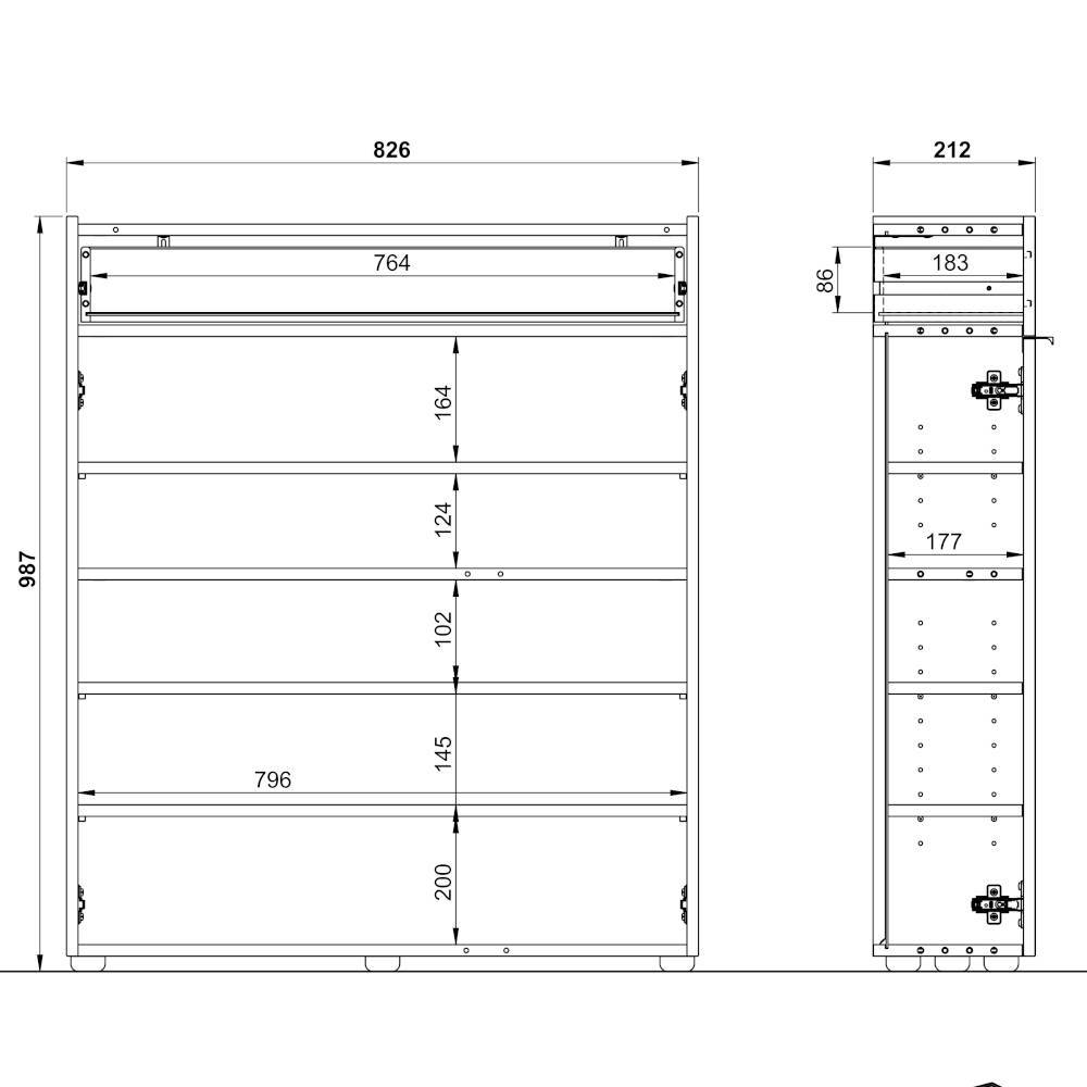 Flurschrank und Spiegel Set - Sidgarus (zweiteilig)