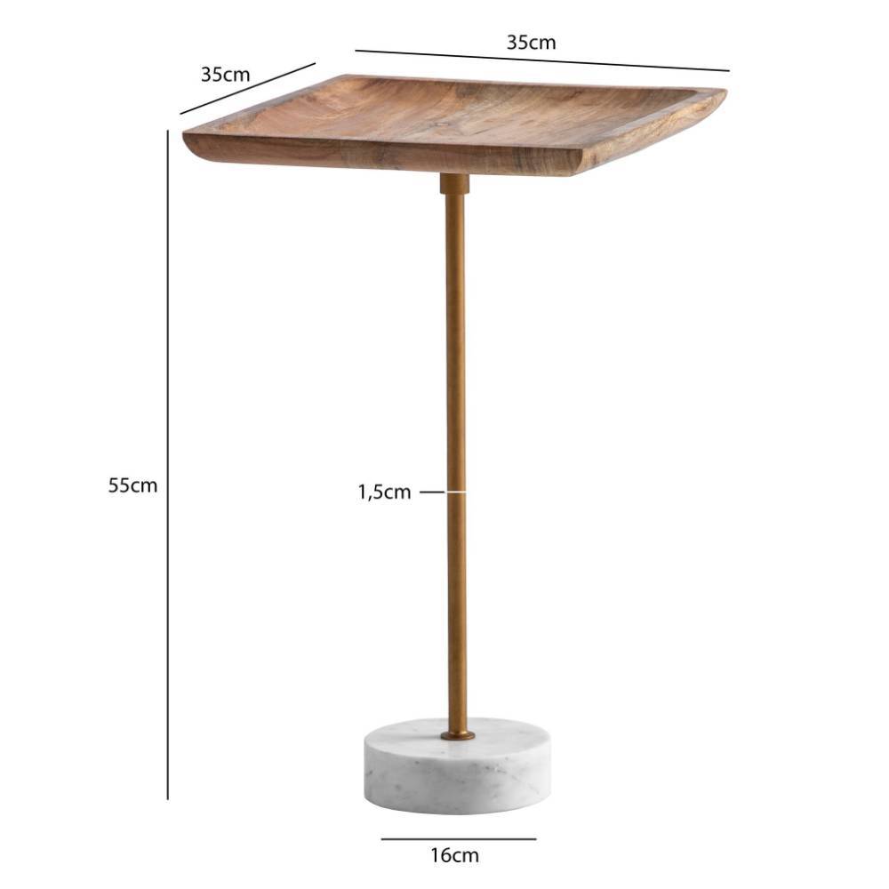 Design-Beistelltisch aus Mangobaum Massivholz - Gildas