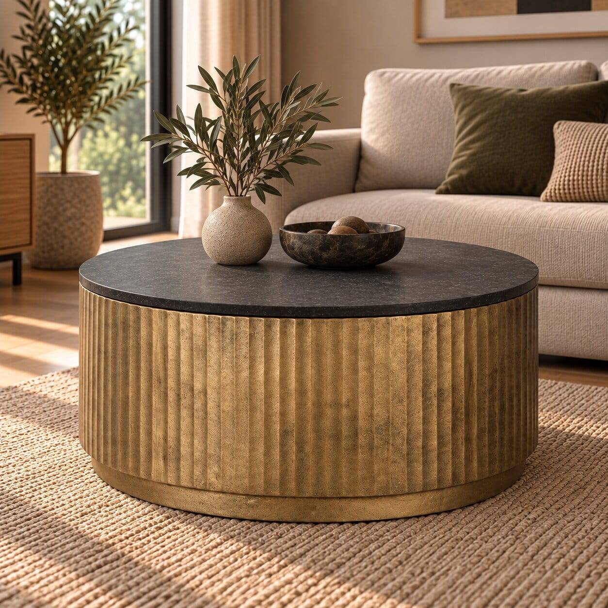 Couchtisch in Schwarz und Bronze - Pietras