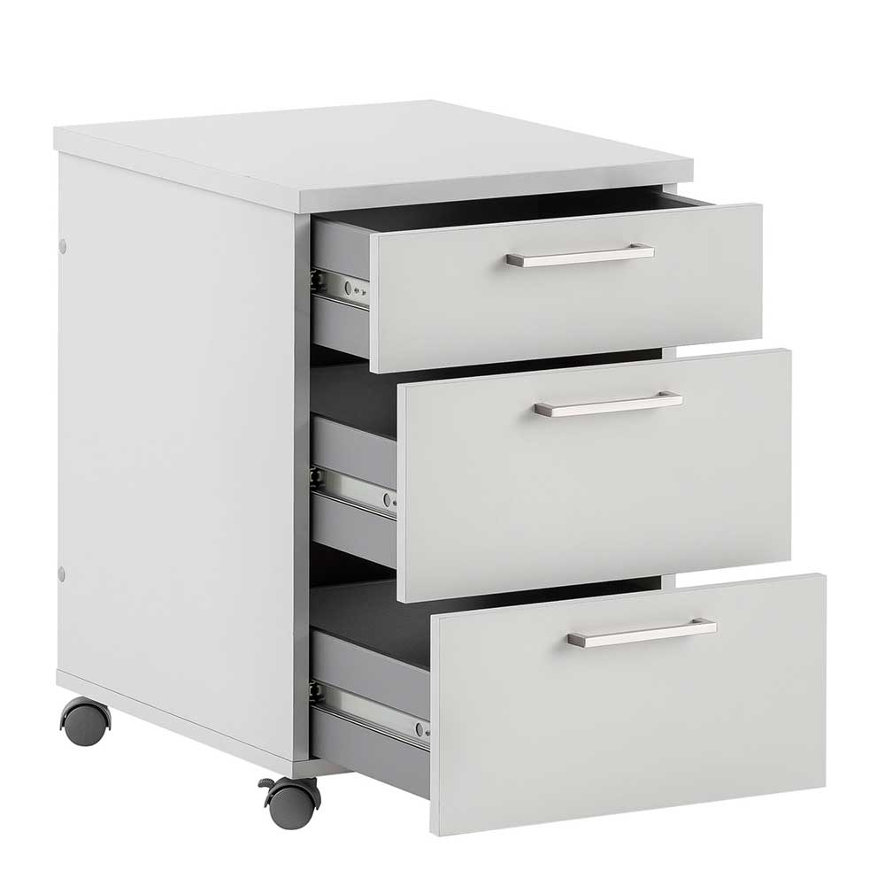Schreibtisch Rollcontainer in Lichtgrau 41x60x50 - Bowsla