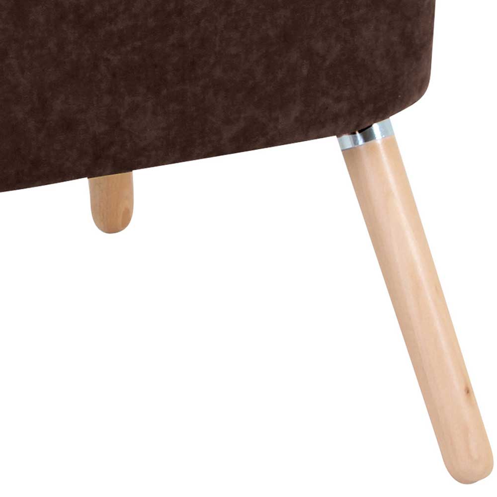 Velours Polstersessel in Braun - Darius