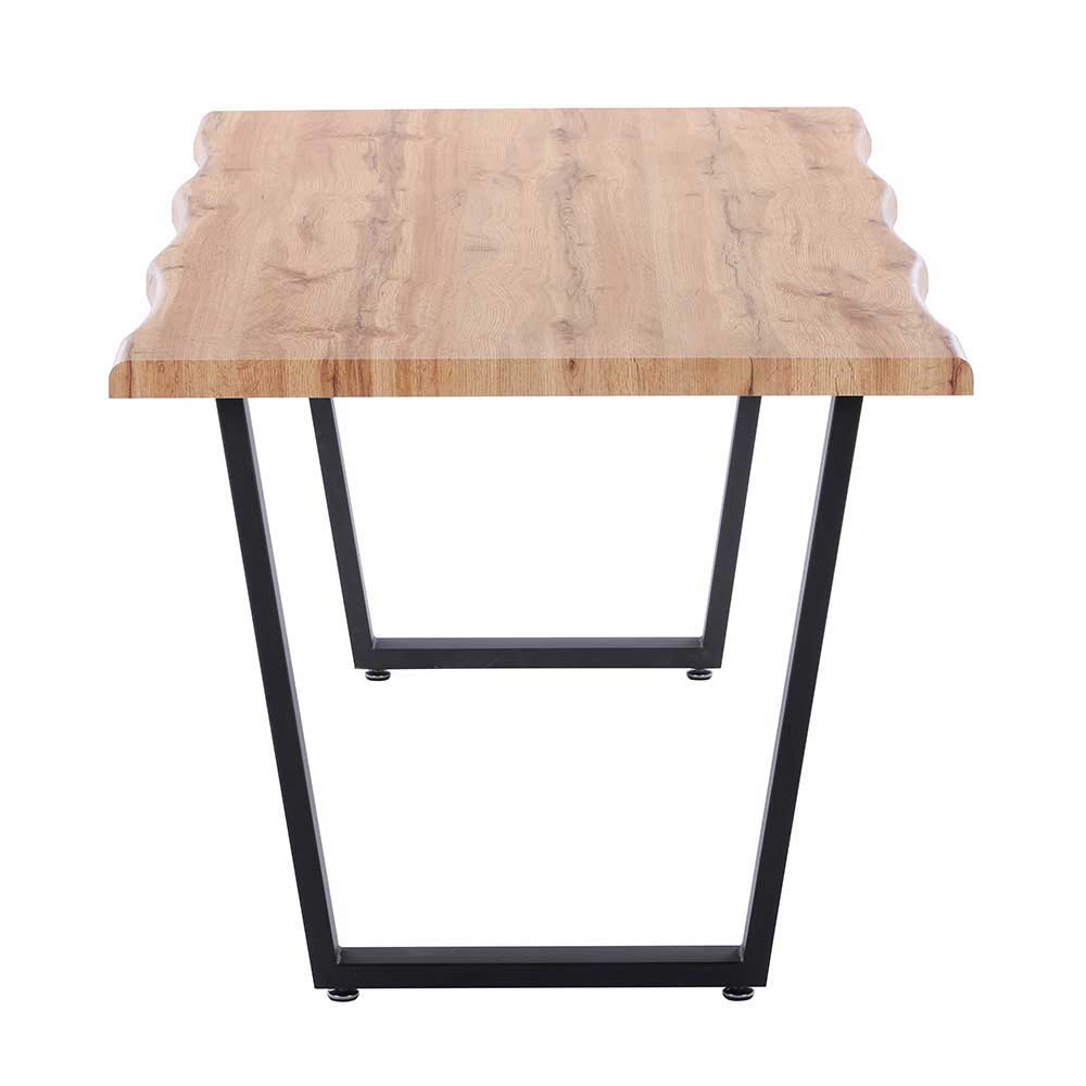 Tisch Baumkante Dekor & Stühle Kombi - Asgar (fünfteilig)