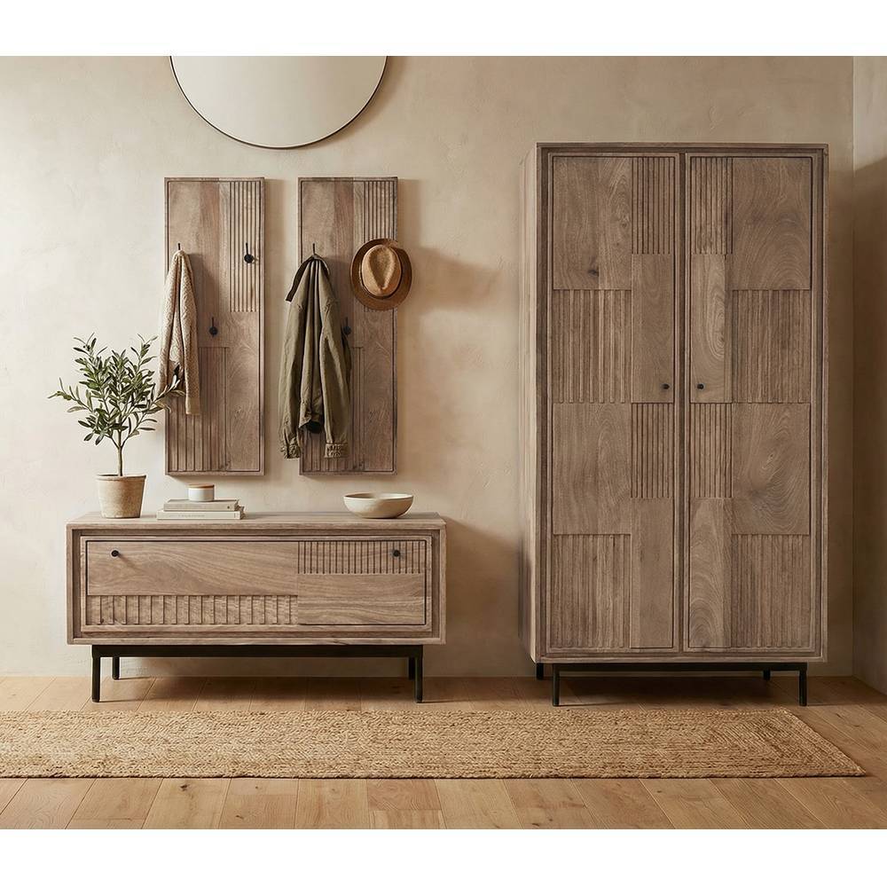 Flurmöbel Set aus Mangobaum Massivholz - Peravia (vierteilig)