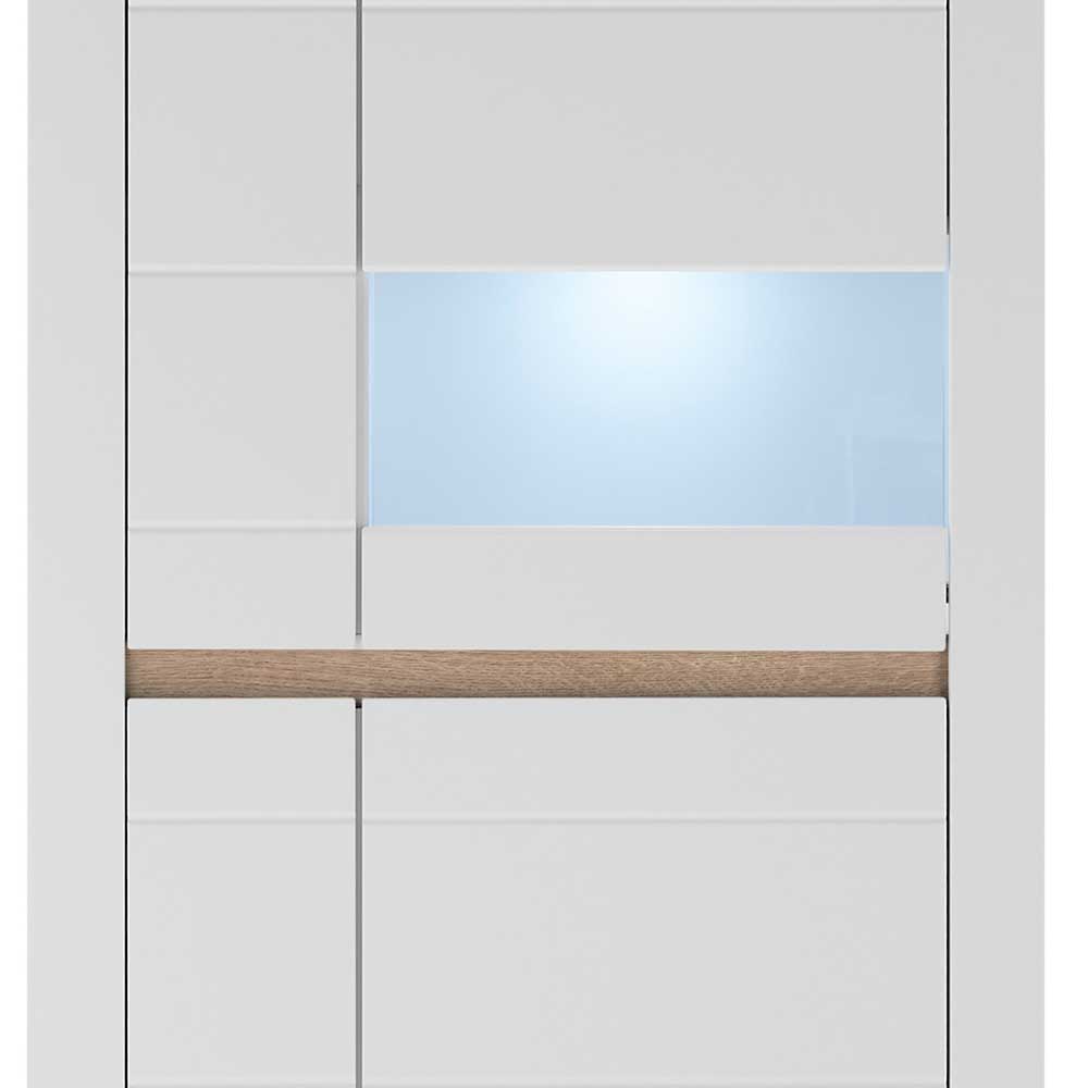Vitrinenschrank in Weiß - 85x198x35 cm - Ilana