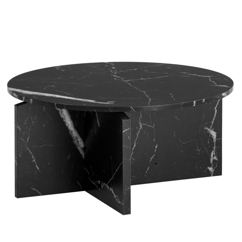 Marmoroptik Sofatisch mit 70 cm Durchmesser - Depera