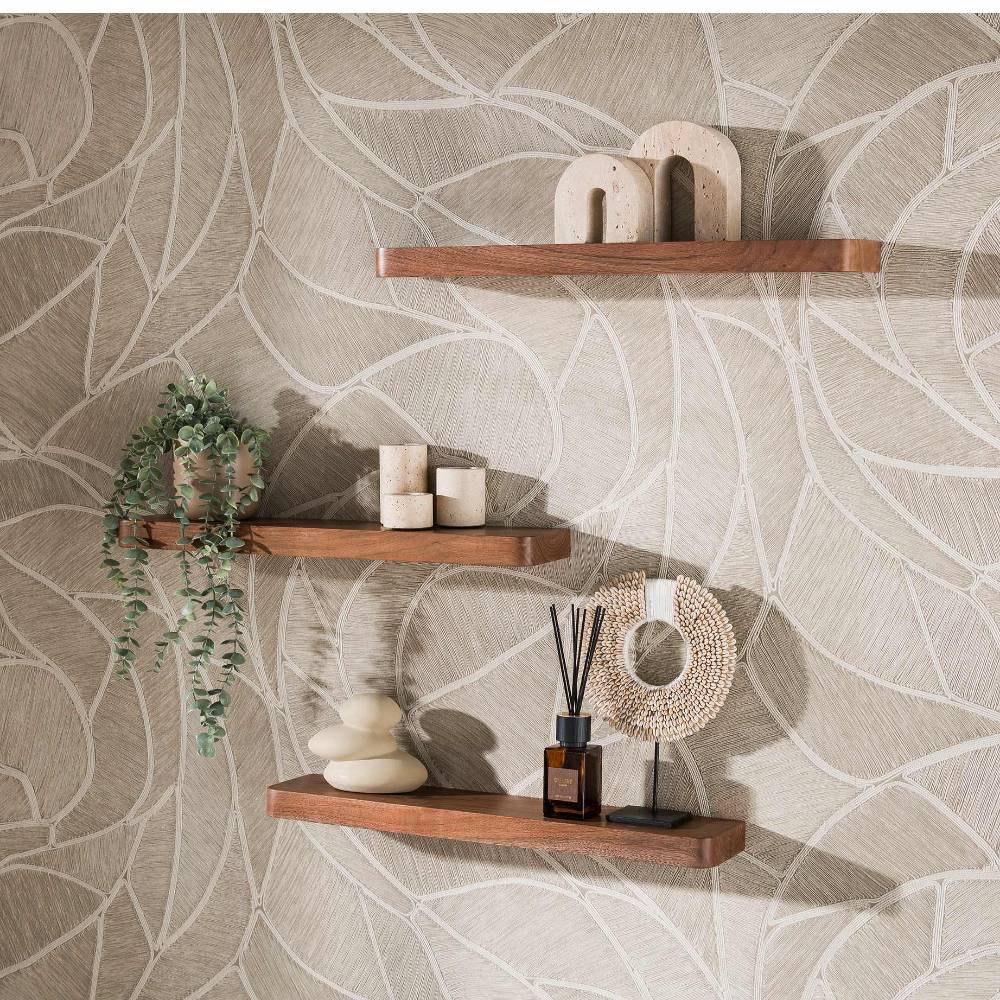 Massivholz Wandboard Trio aus Akazie in Braun - Emila (3er Set)