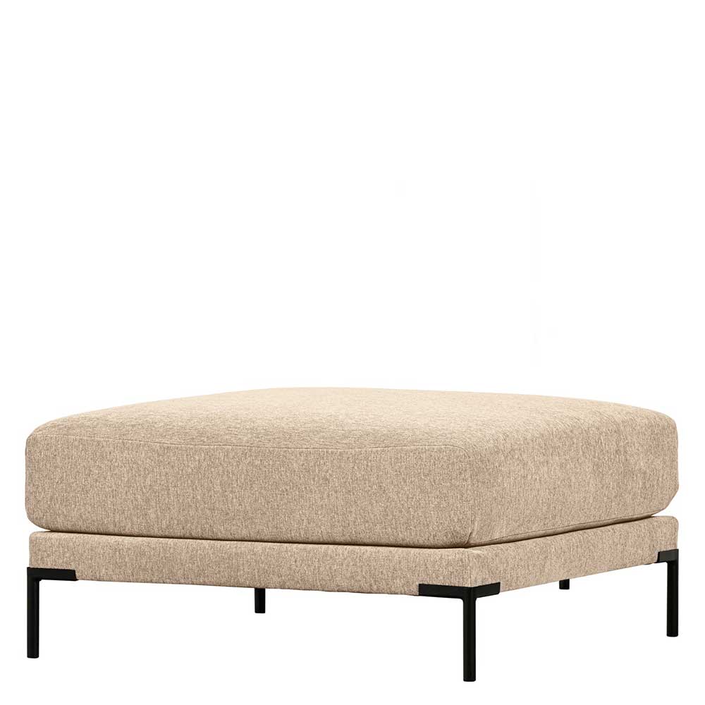 Chenille Hocker in Beigegrau Melange - Paola