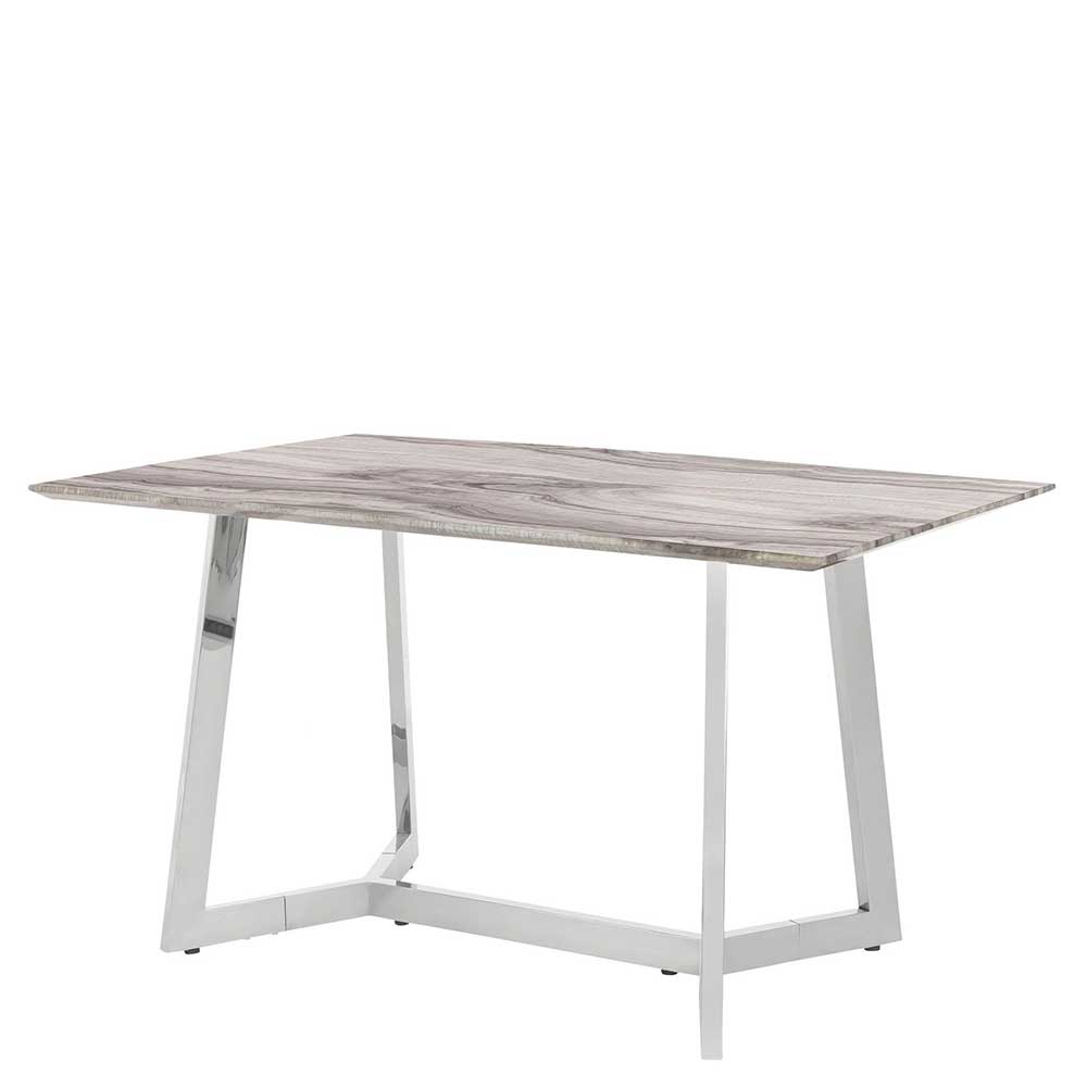 Esszimmer Tisch in Hochglanz Marmor Optik - Jaglyn