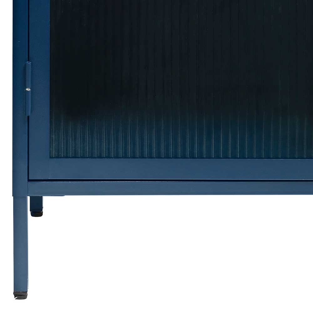 58x160x40 cm Metall Vitrine in Blau - Liseola