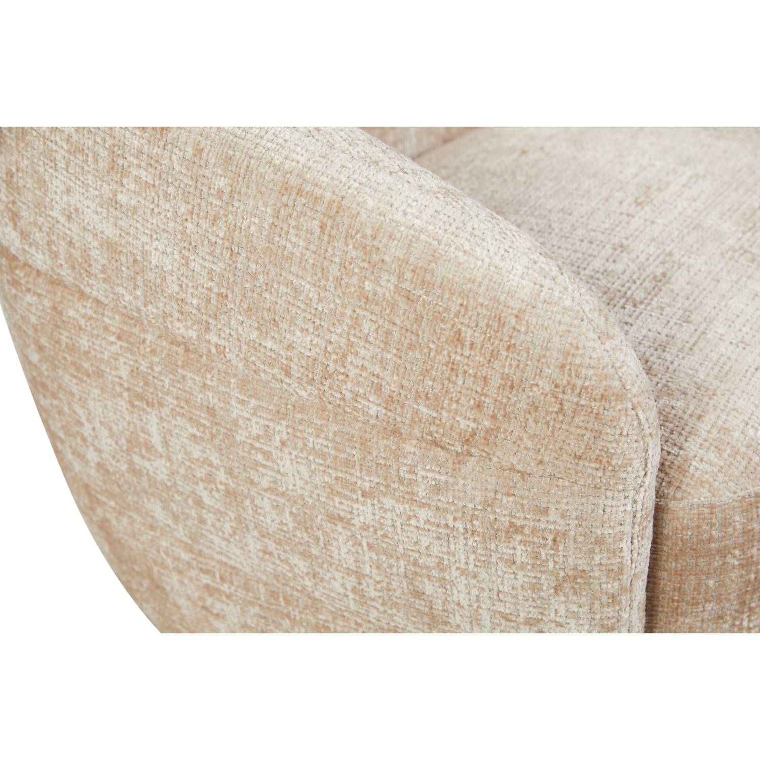 Detailansicht der Textur des beigen Bezugsstoffs am Sessel – Figureras