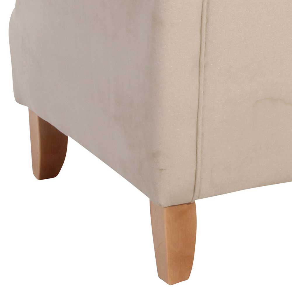 Landhaus Ohrensessel in Beige und Buche - Passe
