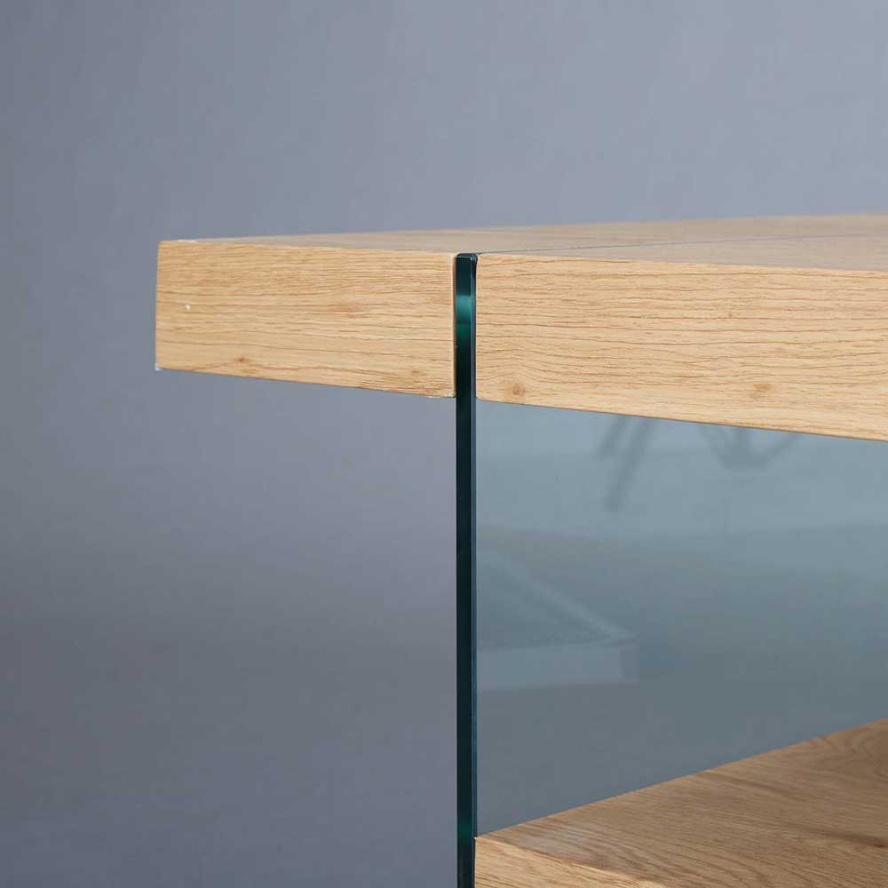 Couchtisch mit Wangen-Gestell aus Glas - Telrama