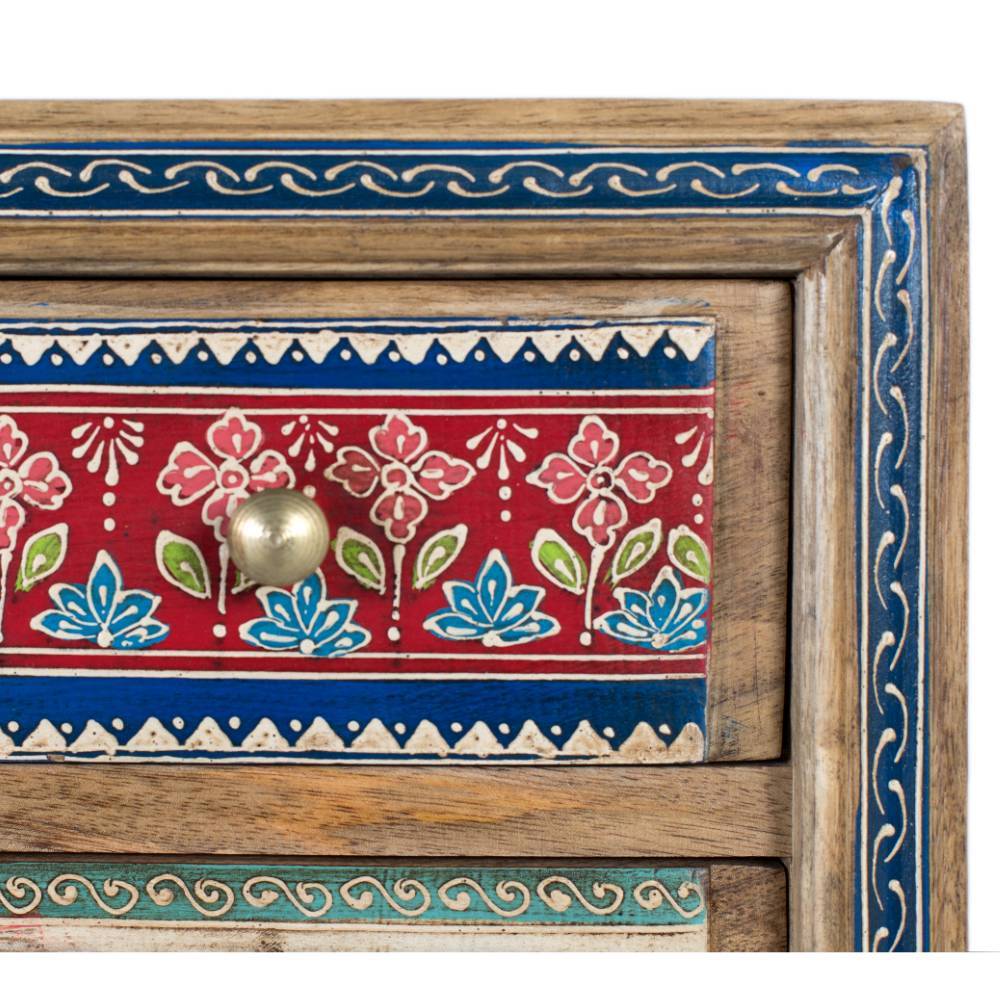 Boho Style Kommode mit bunter Bemalung - Estegan