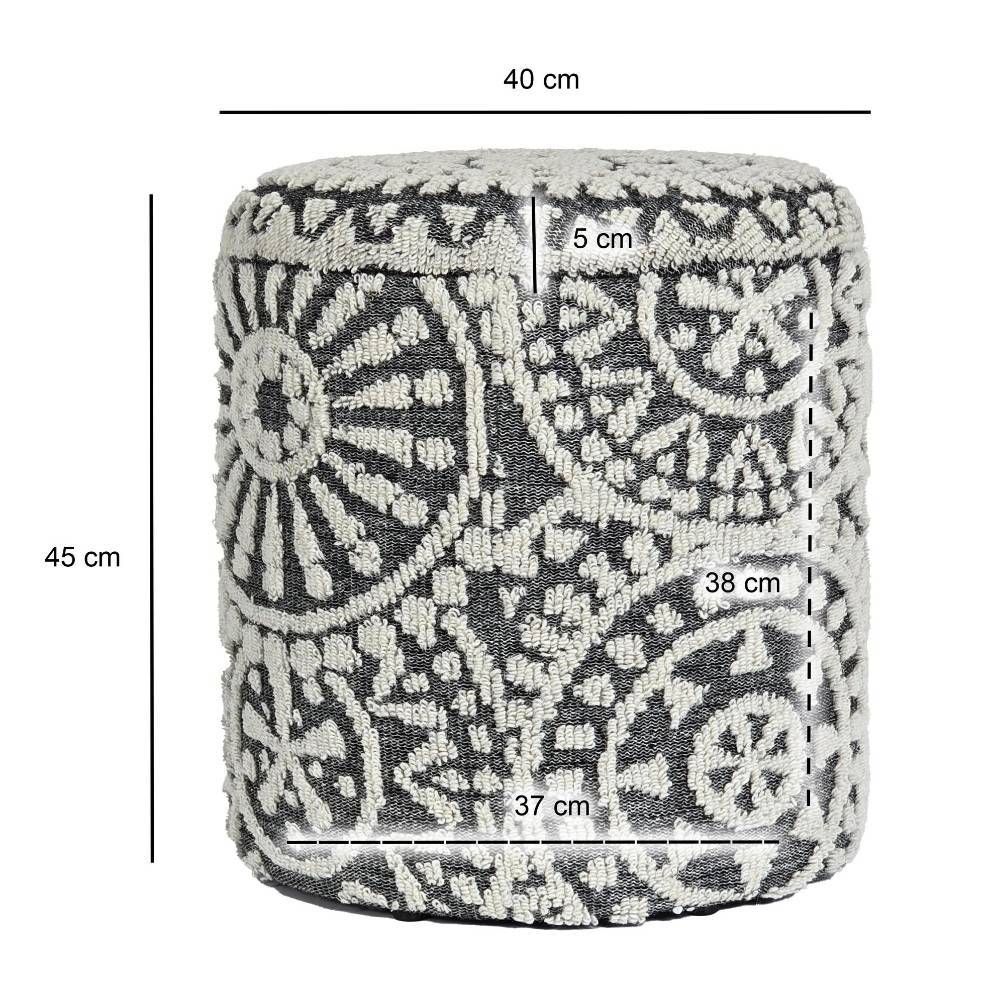 Boho Sitzhocker mit großem Muster - Esimane