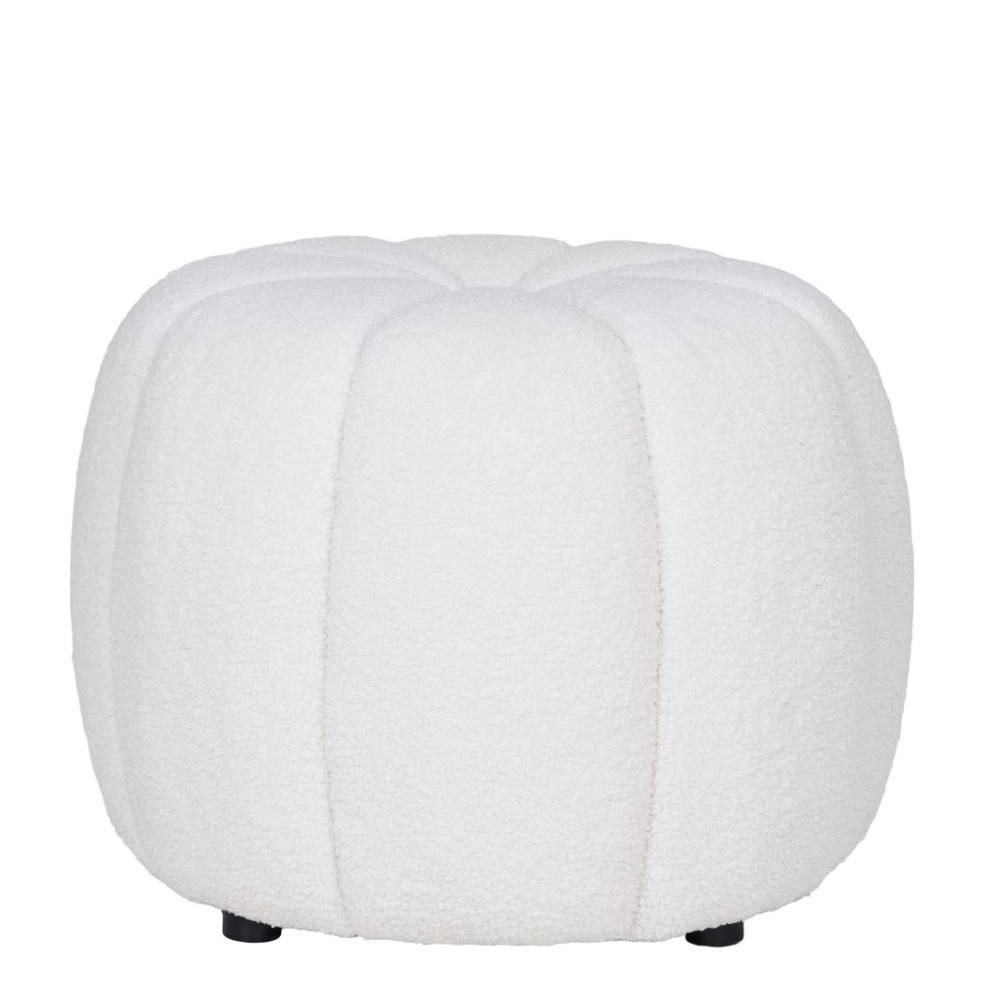 Webplüsch Pouf in Offwhite - Mallavi