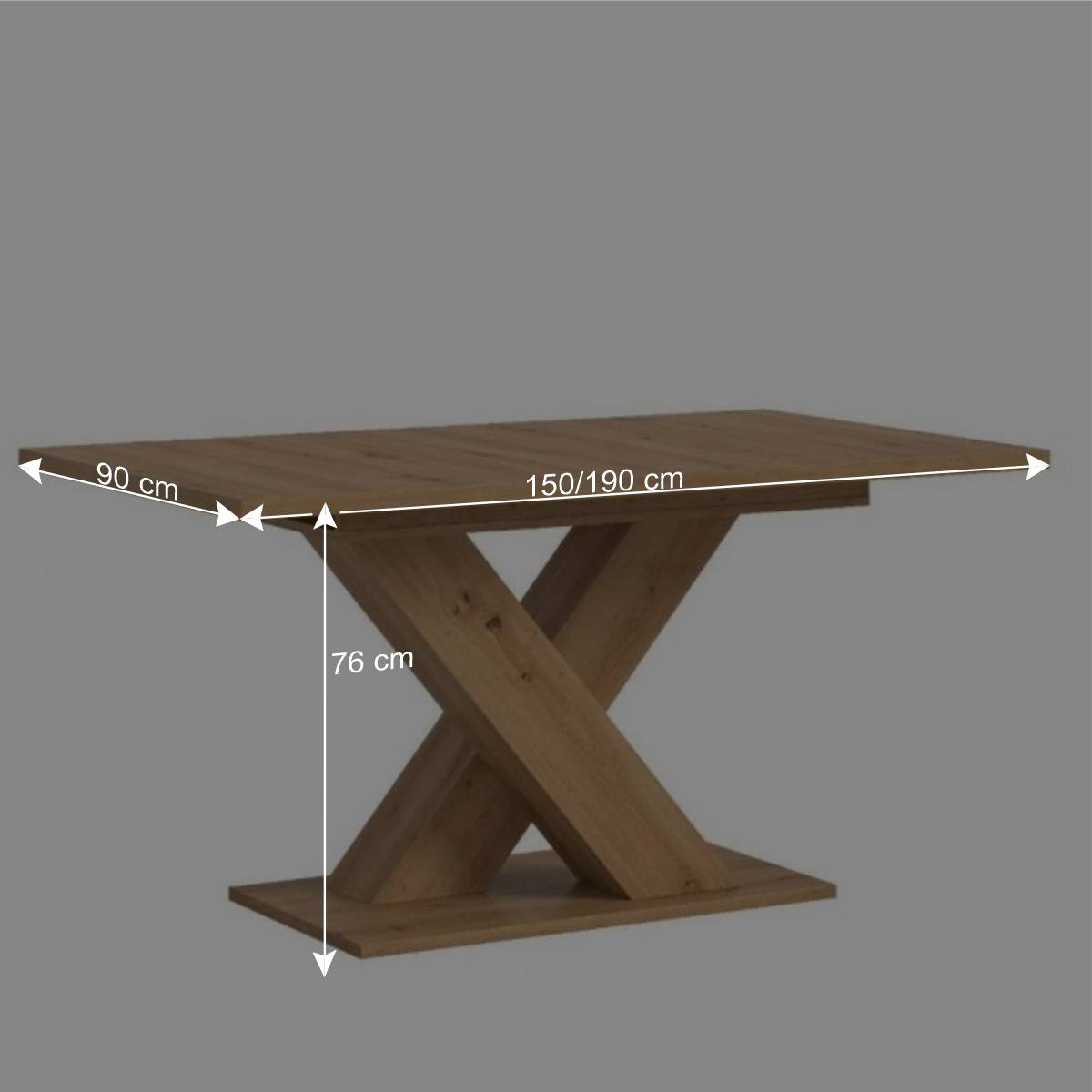 Esszimmer Ausziehtisch mit X-Säulenfuß - Onita