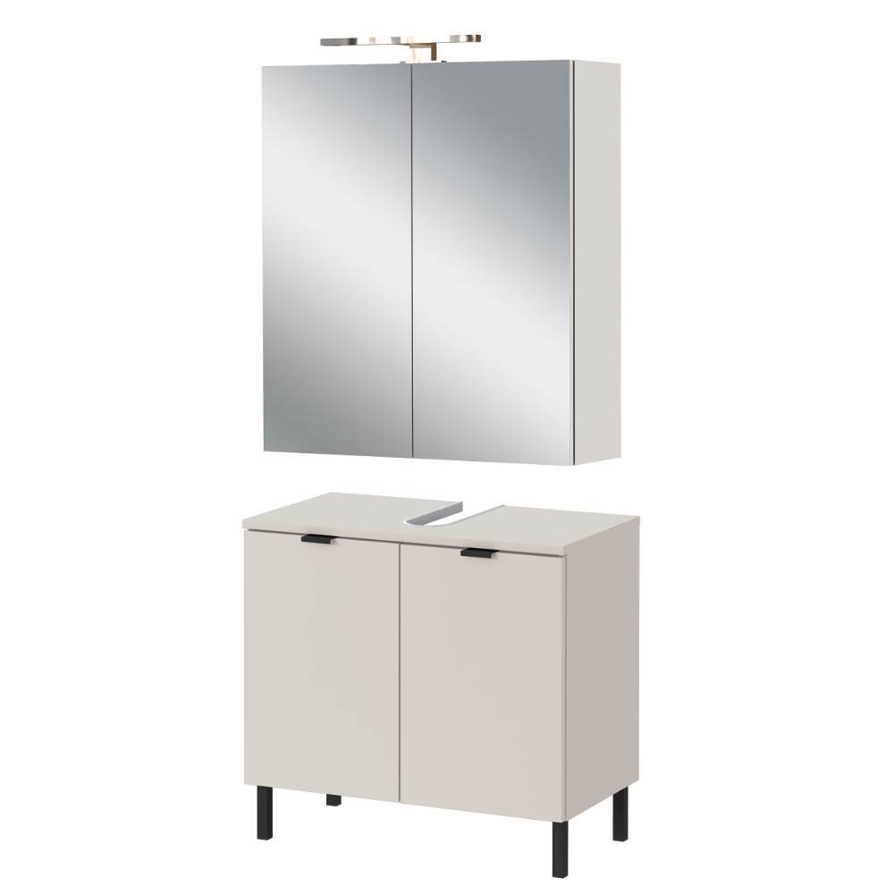 Spiegelschrank und Waschbeckenschrank Set - Perrina (zweiteilig)