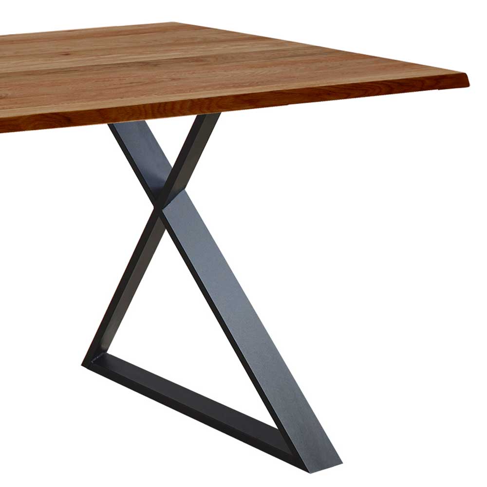 Tisch mit Naturkante braun geölt - Estata