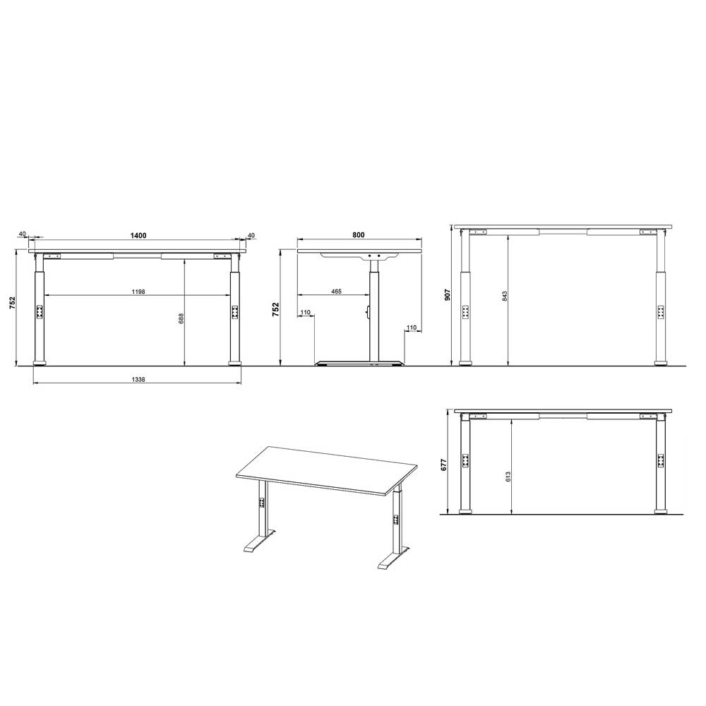 Schreibtisch und Rollcontainer Set - Great (zweiteilig)