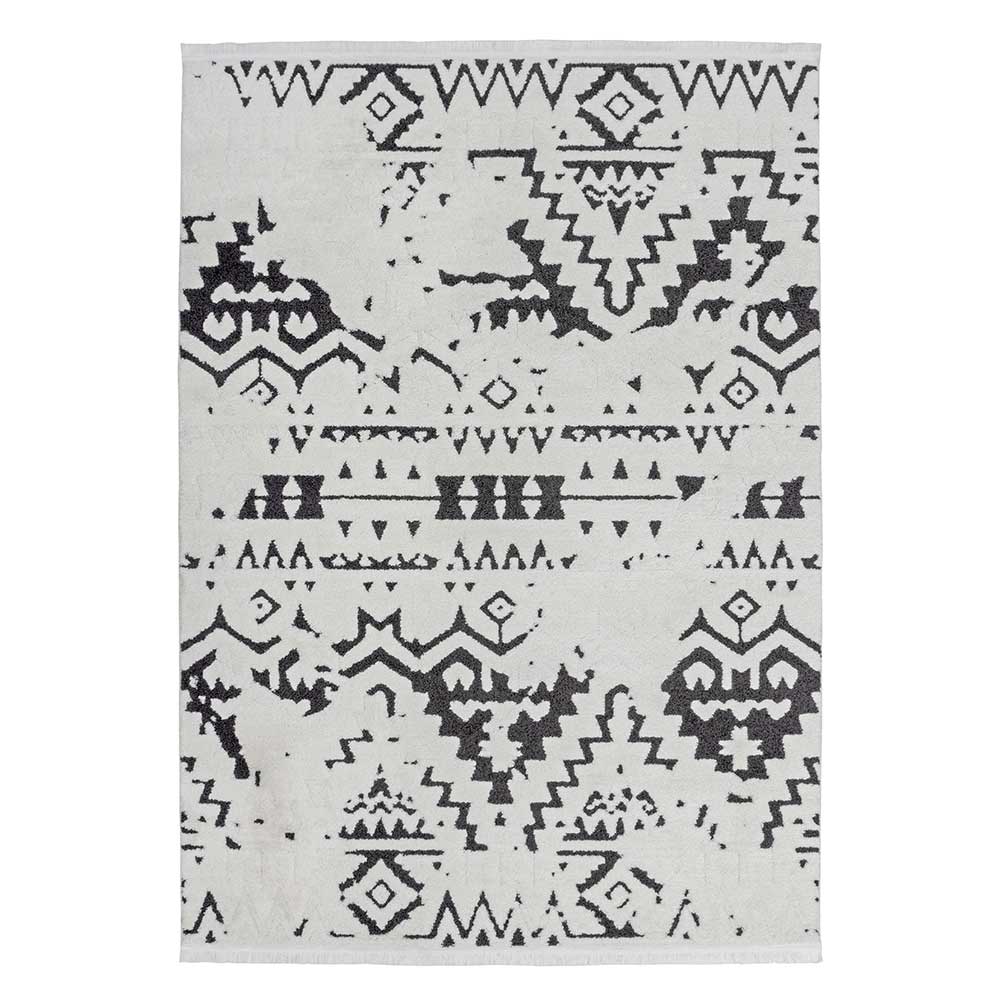 Design Teppich mit Ethno Muster zweifarbig - Girona