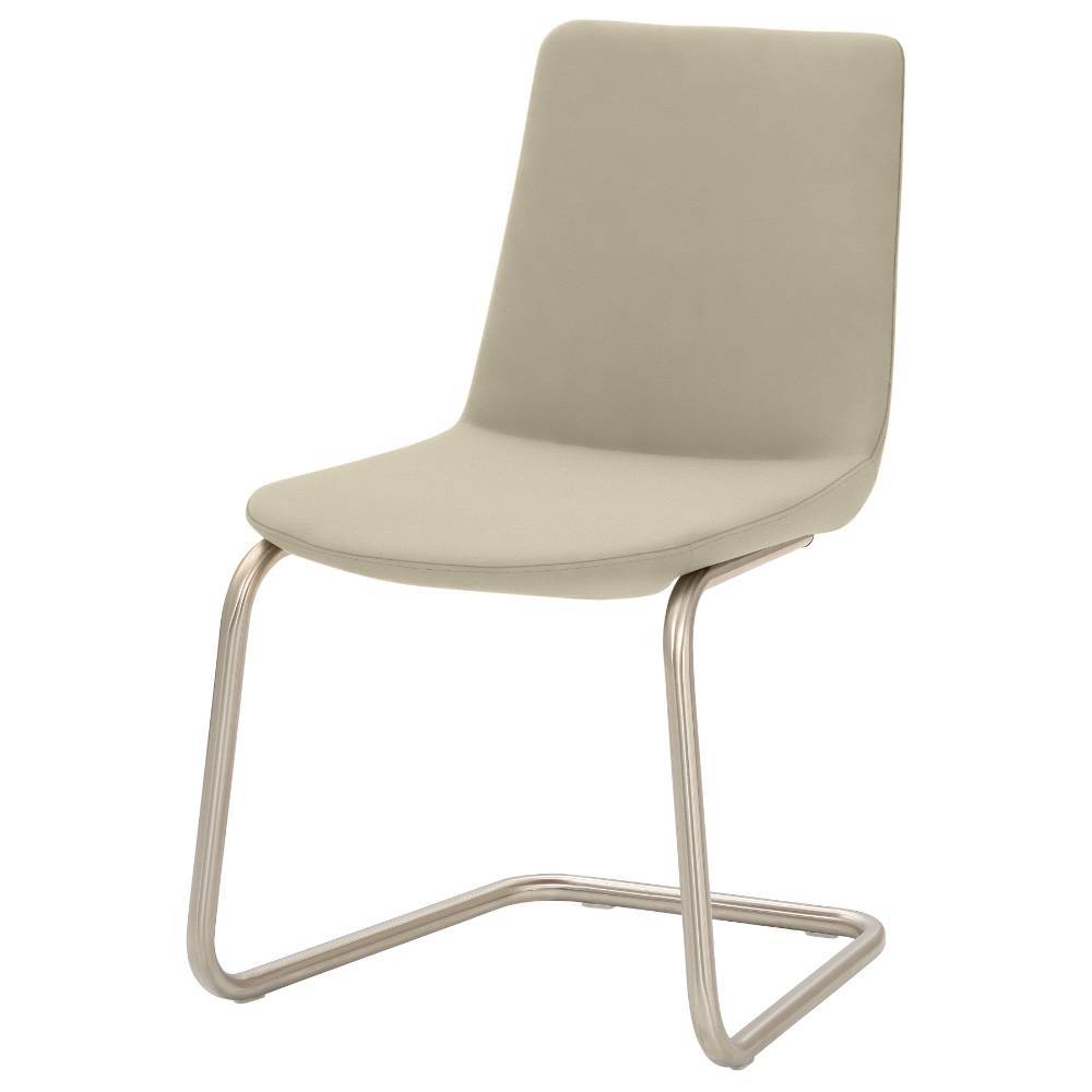 Freischwinger in Taupe und gebürsteter Edelstahl-Optik - Rovert