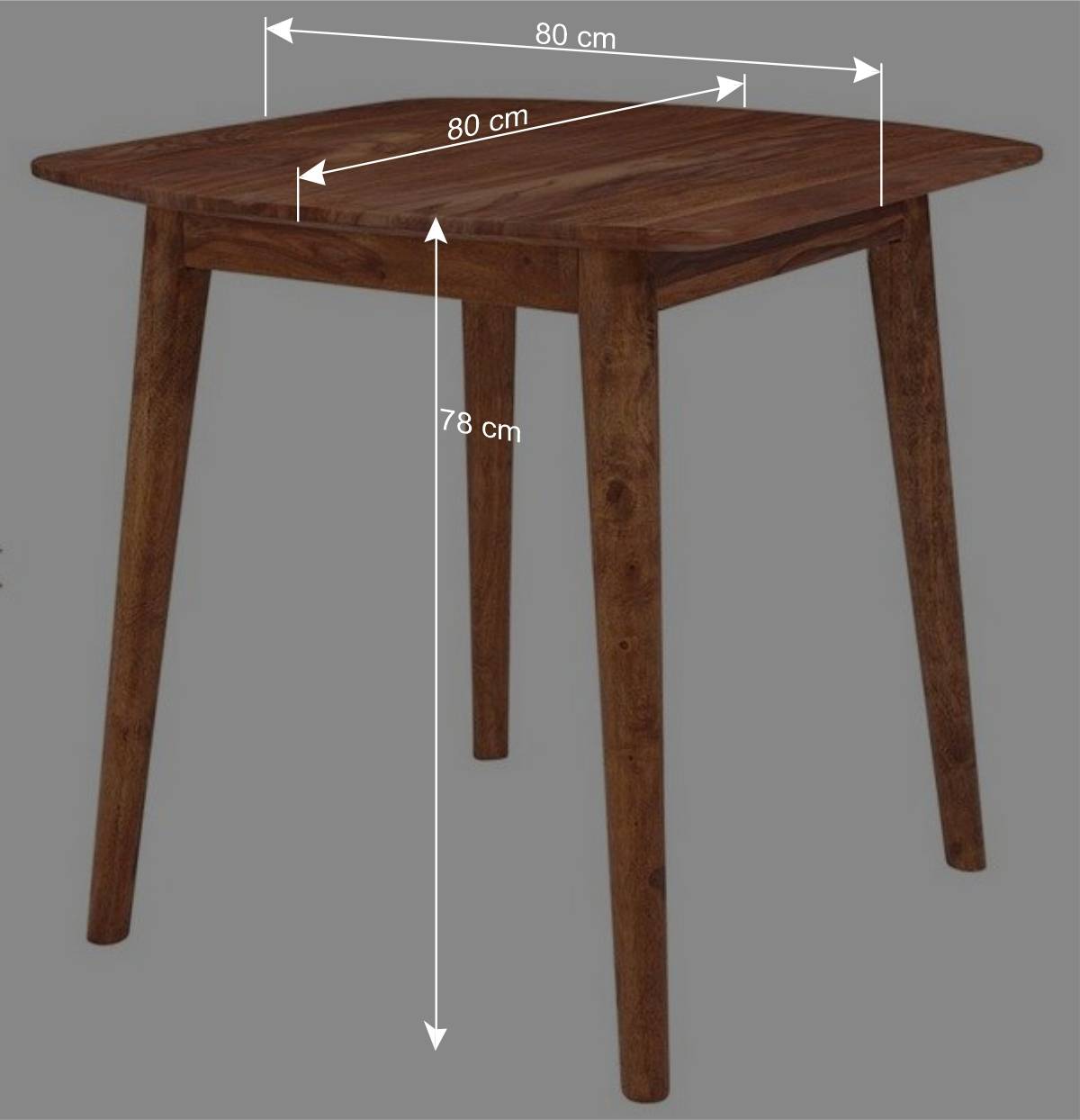 80x80 Holz Küchentisch quadratisch - Japaneso