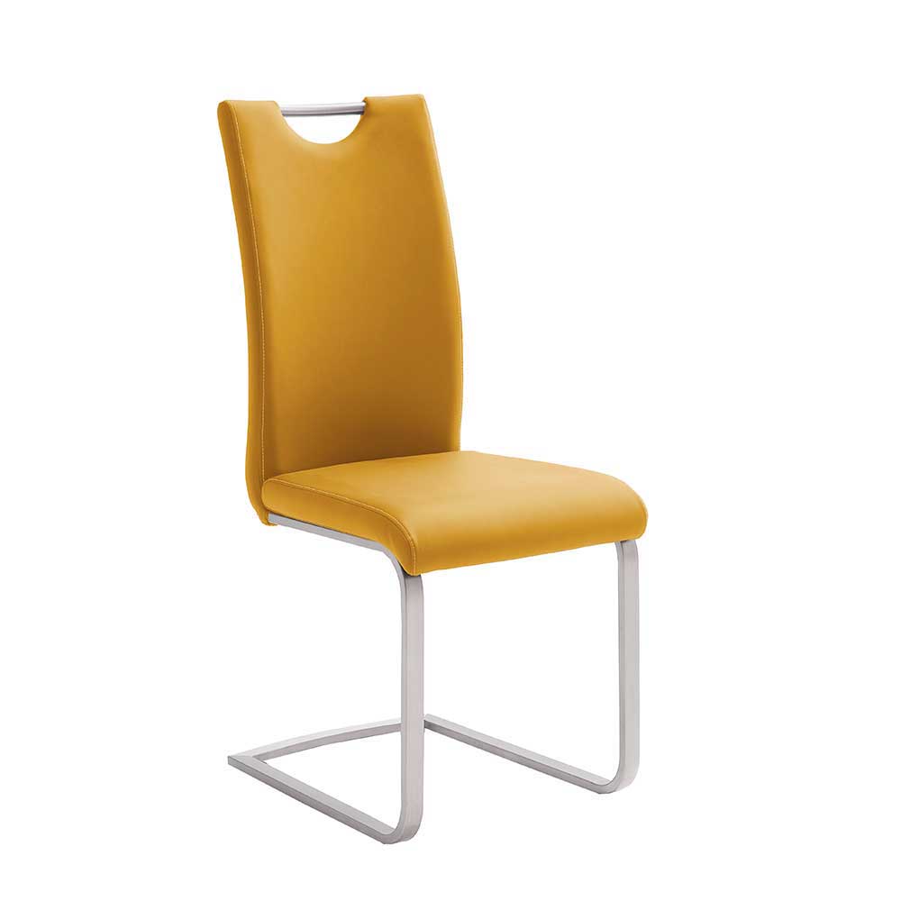 Gelbe Stühle für Esszimmer Carismata als Freischwinger (4er Set)