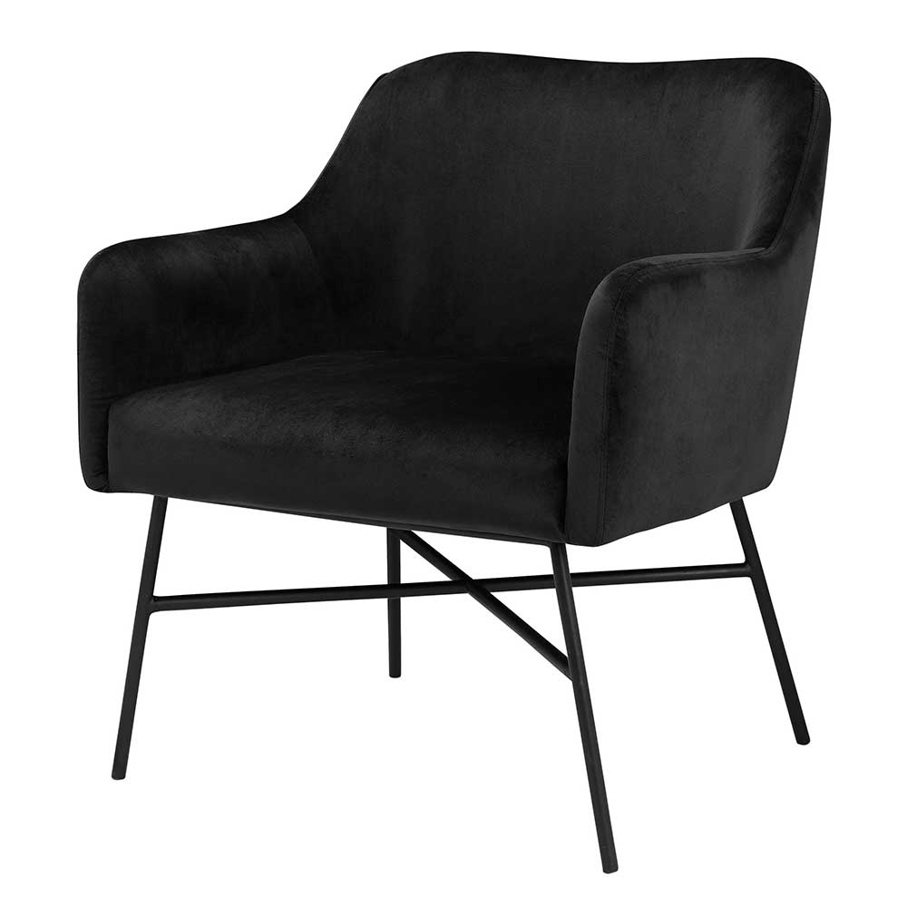 Moderner Sessel aus Samt & Metall - Westerland