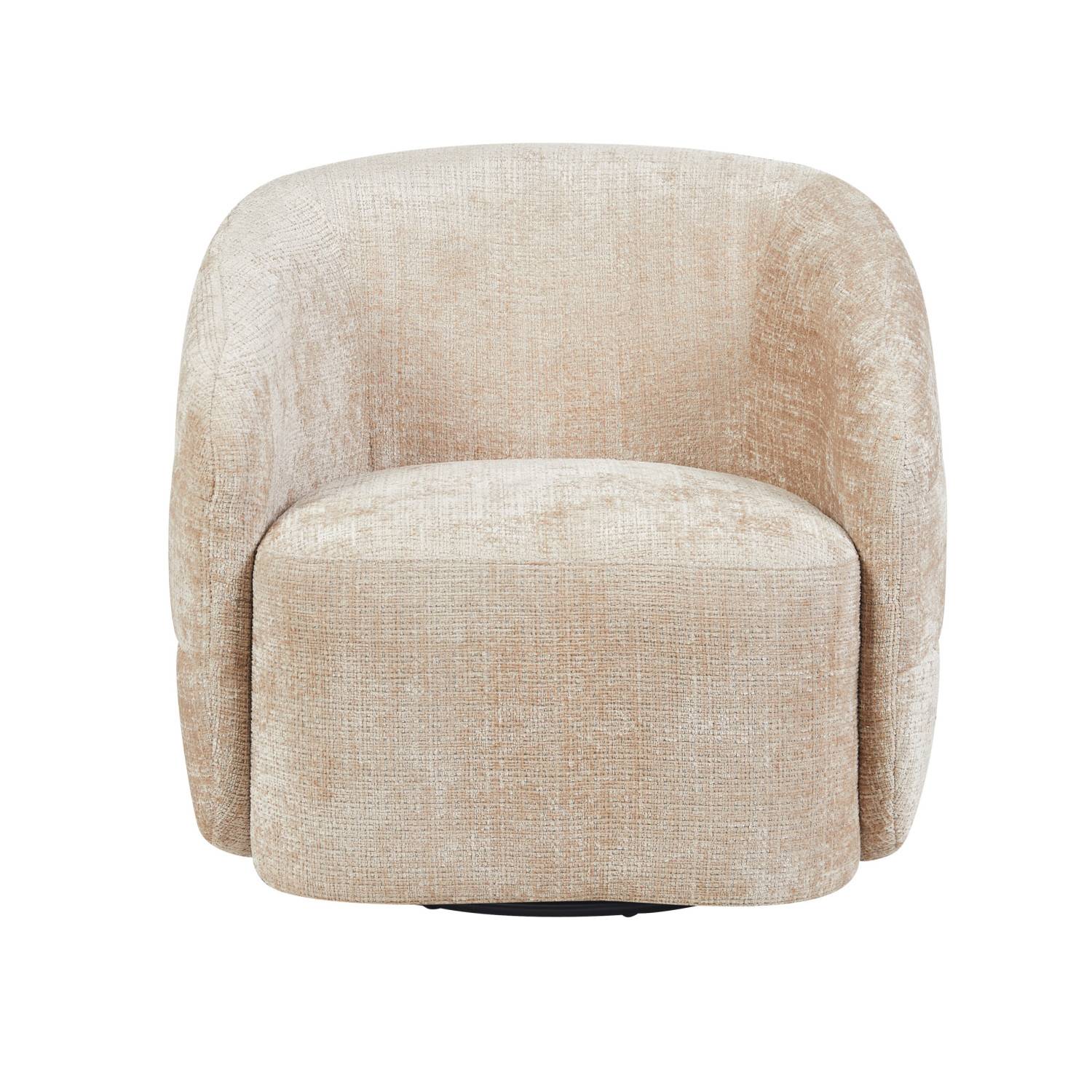 Bequemer Polstersessel in Beige mit breiter Sitzfläche und geschwungenen Armlehnen  – Figureras