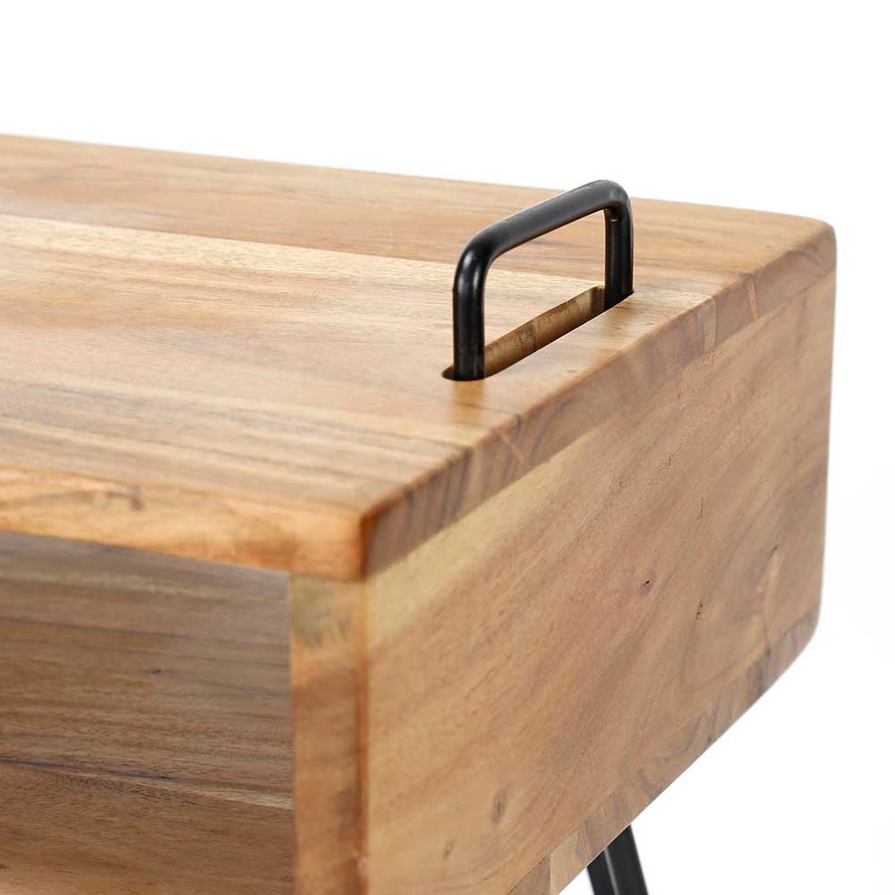Loft Design Nachttisch mit Holz Kasten - Garfagna