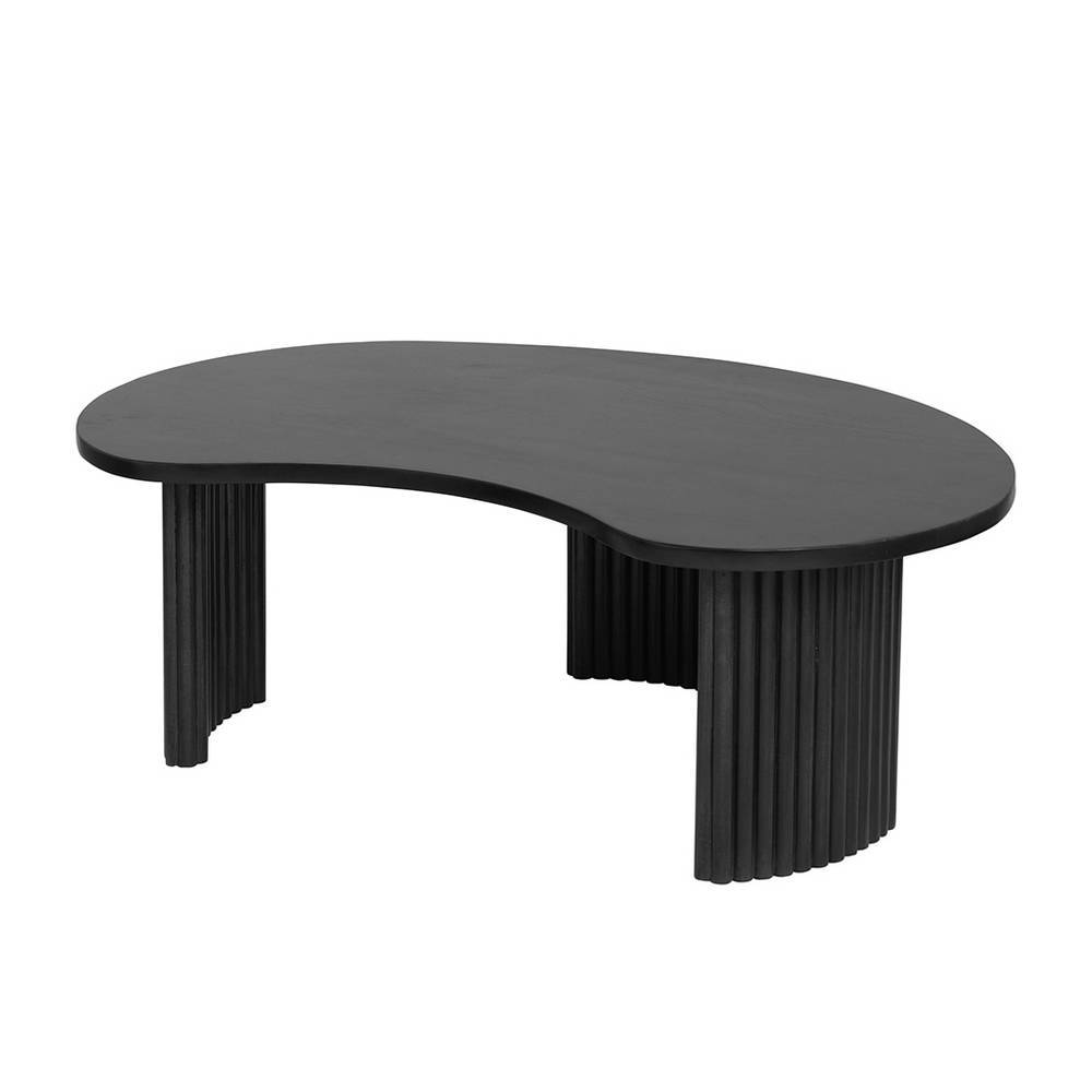 Nierenförmiger Couchtisch in Schwarz - Lilano