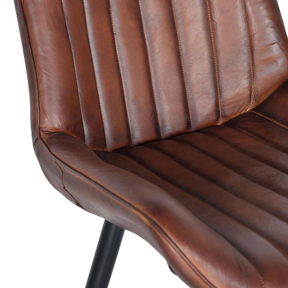 Leder-Polsterstühle mit Steppungen - Madison