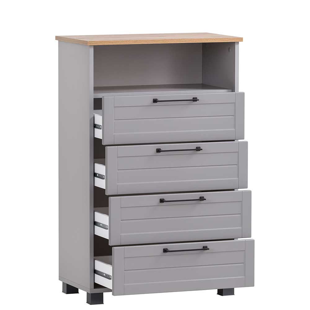 63x102x34 Hochkommode mit vier Schubladen & Fach - Benja