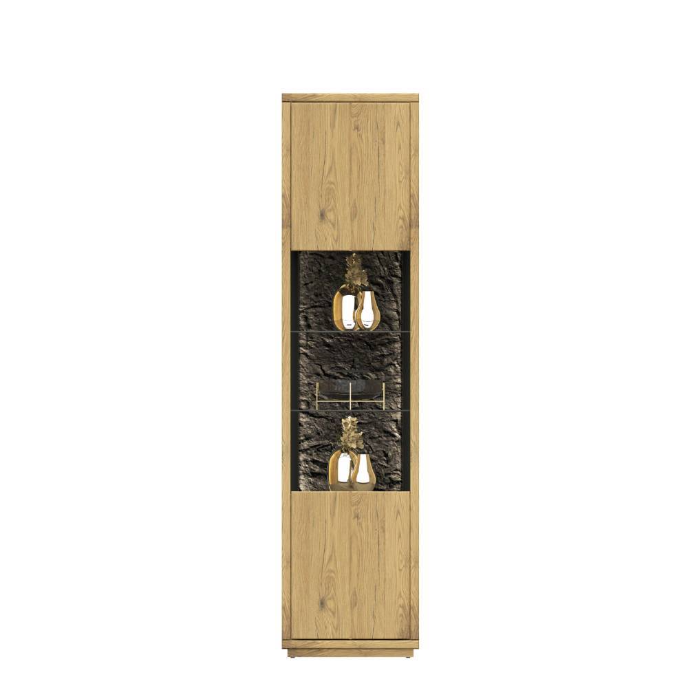 Vitrinenschrank aus Wildeiche Massivholz - Friburgo