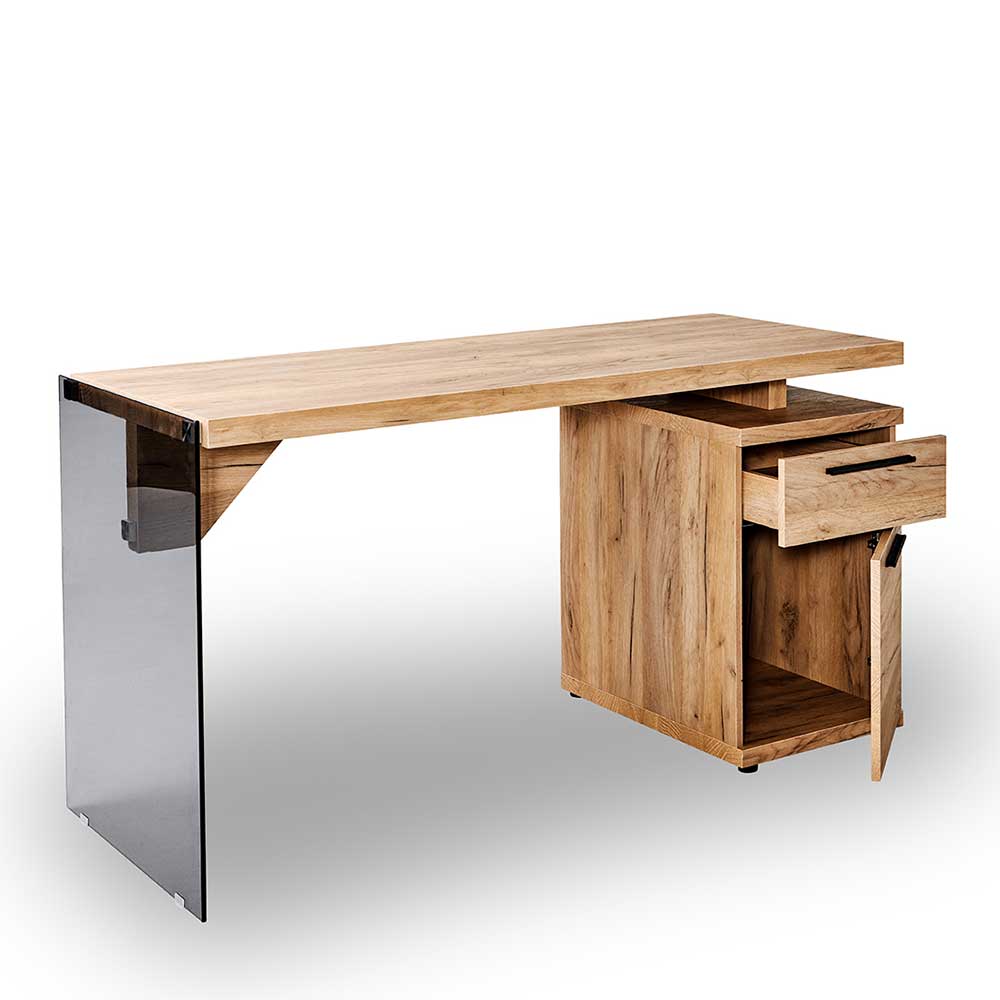 Designer Schreibtisch in Furnier Eiche - Madrida