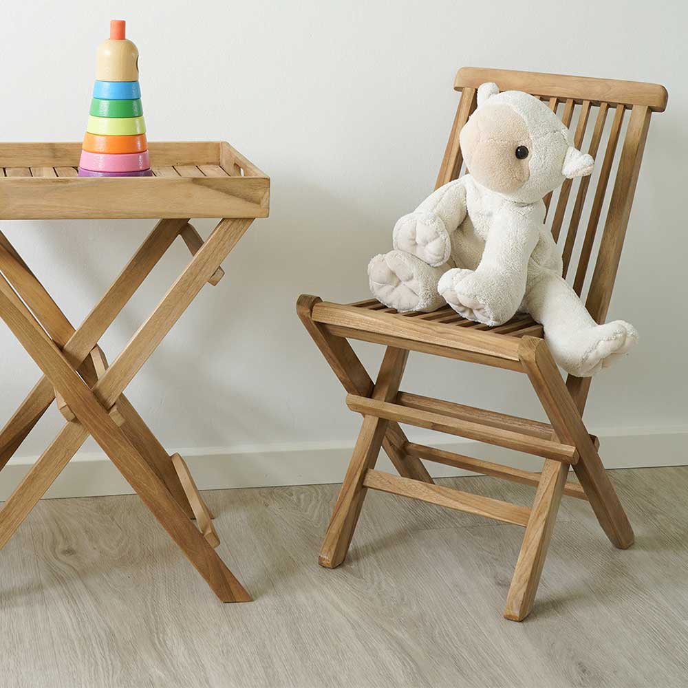 Teak Kinderstühle mit 33 cm Sitzhöhe - Almente (2er Set)