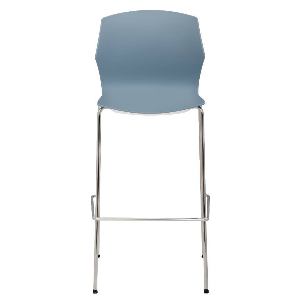 Barstühle mit Sitzschalen in Blaugrau - Clauss (2er Set)