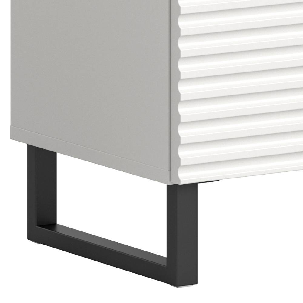 Badezimmer-Hochschrank in Weiß Schwarz - Benedict