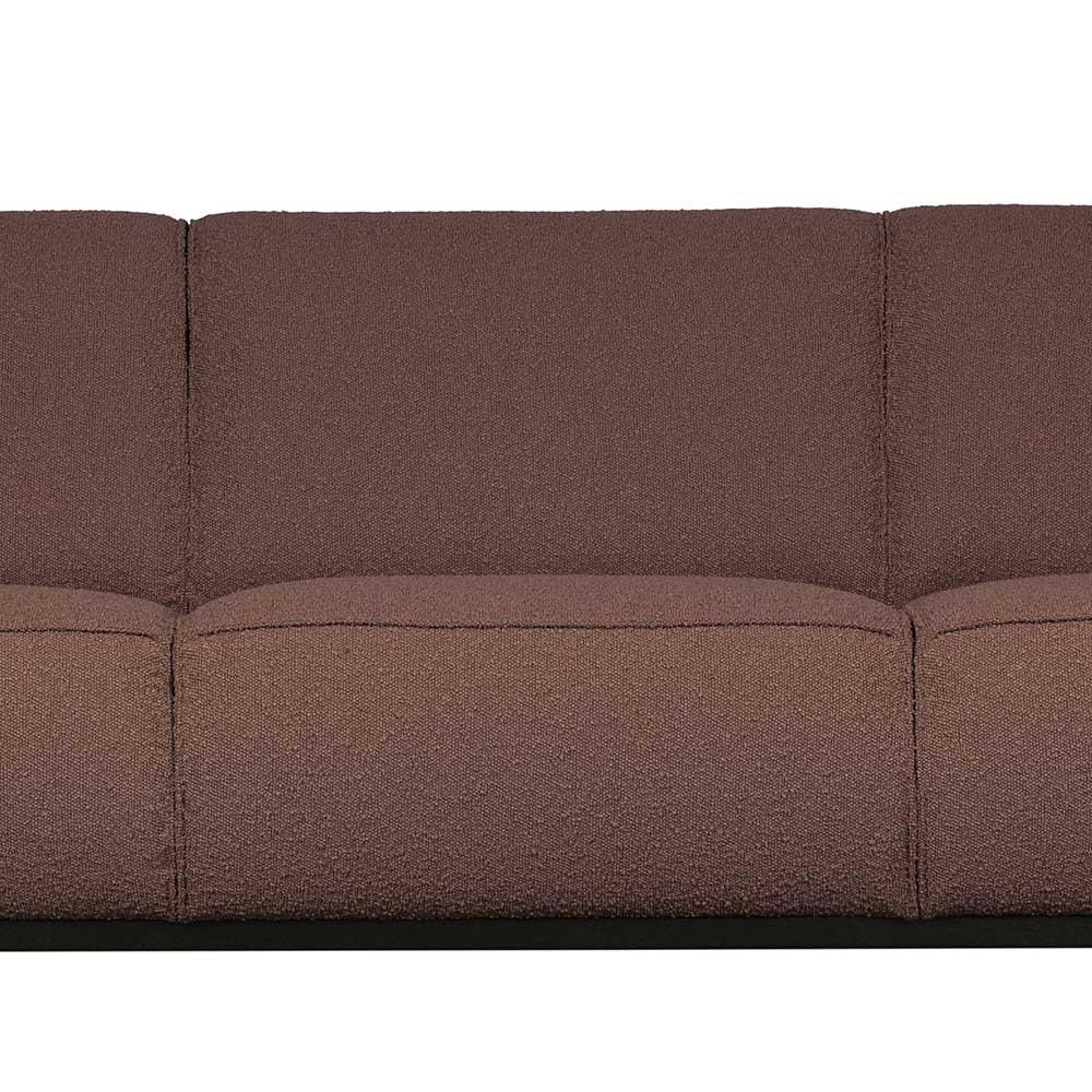 Dreisitzer Couch mit Boucle in Dunkelbraun - Grandio
