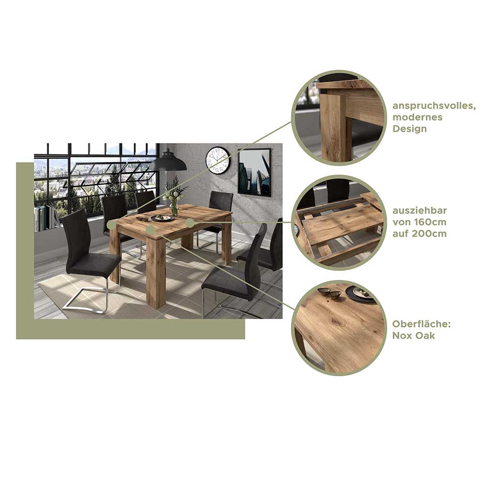 Verlängerbarer Esszimmertisch in Holz Dekor - Vicetto