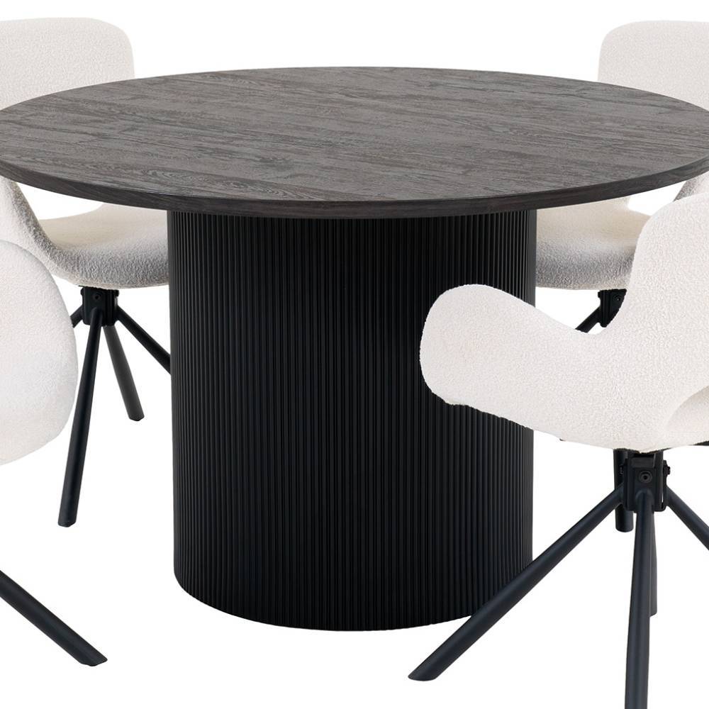 Runder Esstisch und Drehstühle Set - Calm (fünfteilig)
