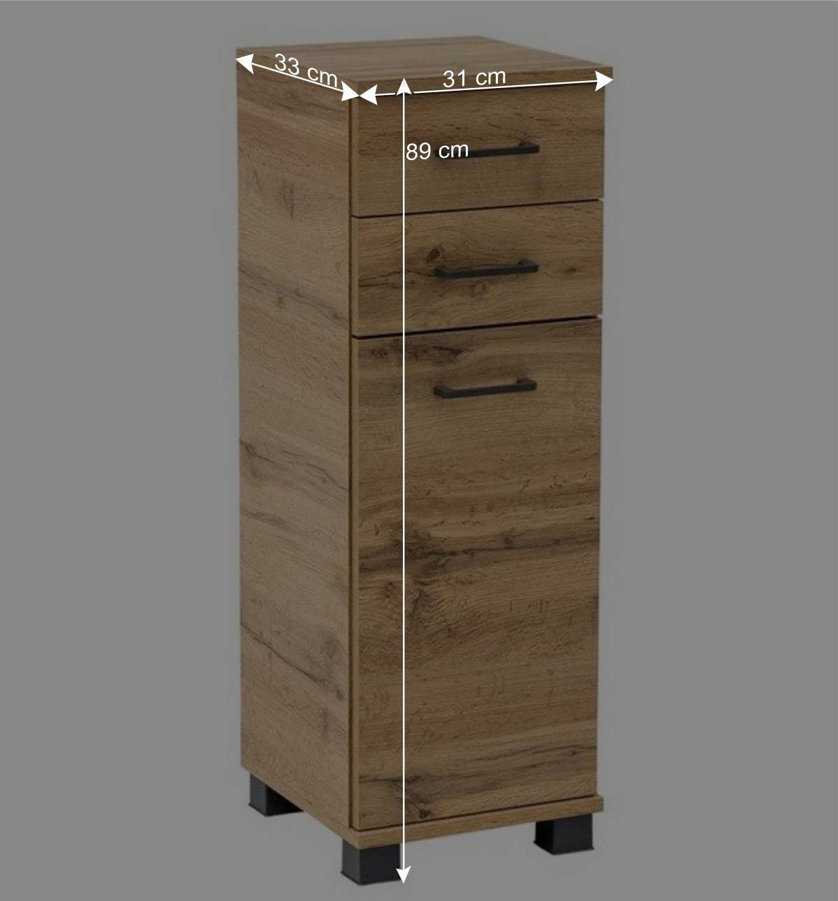 31x89x33 Günstiger Badschrank in Wildeiche Touchwood NB - Jessmi